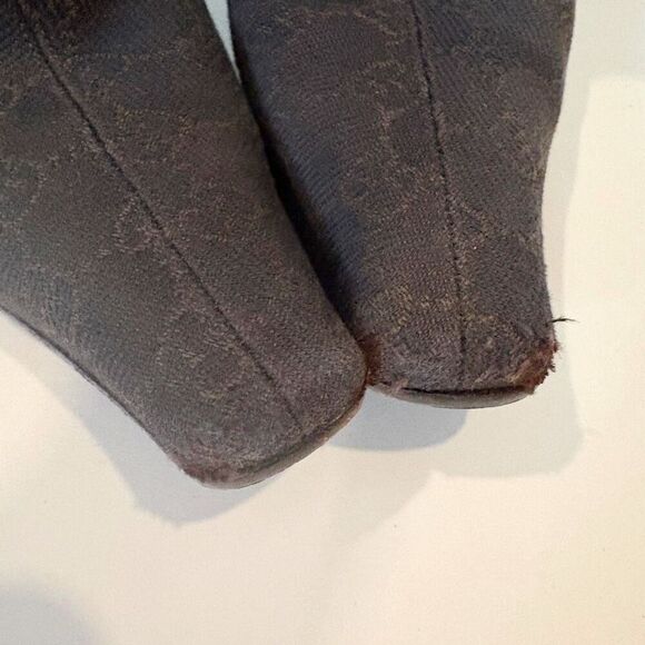 Gucci Fabric Ankle Boots Cloth Size 7.5 Brown *FLAW - Picture 7 of 8